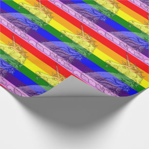 Colourful Rainbow Unicorn Pattern LGBT Gay Pride Wrapping Paper