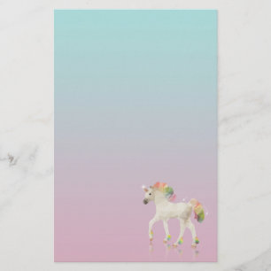 Colourful Rainbow Unicorn Polygon - Stationery