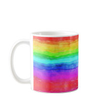 Colourful Rainbow Watercolor Wavy Trendy Mug