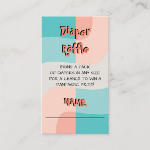 Colourful Rainbow Wave Abstract Baby diaper raffle Enclosure Card