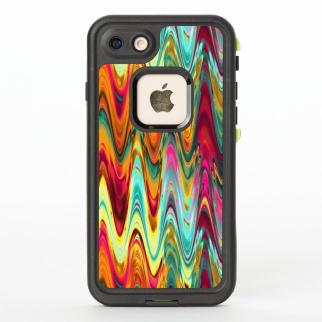Colourful Rainbow Waves LifeProof iPhone Case (Back)