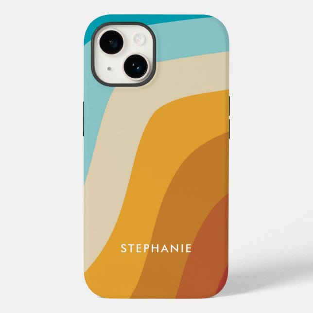 Colourful Rainbow Waves Personalised   Case-Mate iPhone Case (Back)