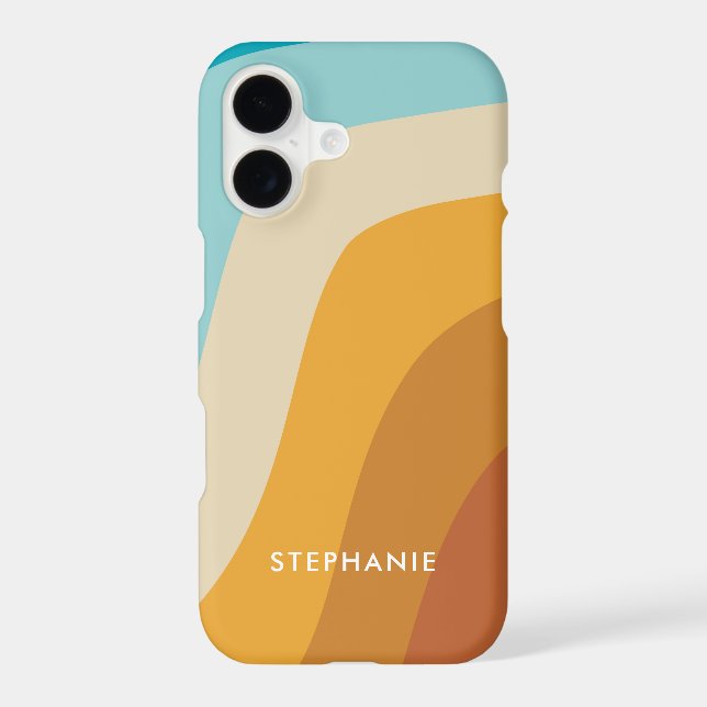 Colourful Rainbow Waves Personalised   Samsung Galaxy S21 Case (Back)