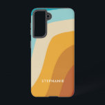 Colourful Rainbow Waves Personalised   Samsung Galaxy Case<br><div class="desc">A beautiful 70's inspired colourful rainbow abstract waves design. This cute design is ideal for anyone who loves groovy patterns,  stripe patterns,  vintage colour palette designs etc.</div>