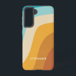 Colourful Rainbow Waves Personalised   Samsung Galaxy Case<br><div class="desc">A beautiful 70's inspired colourful rainbow abstract waves design. This cute design is ideal for anyone who loves groovy patterns,  stripe patterns,  vintage colour palette designs etc.</div>