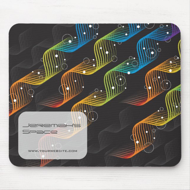 Colourful Rainbow Wavy Abstract Twist Modern Art Mouse Mat (Front)