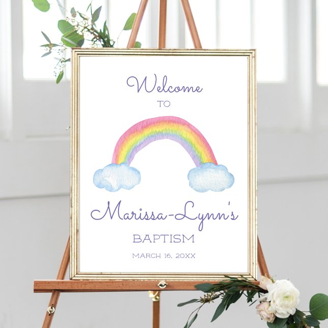 Colourful Rainbow Welcome To Baptism Christening Poster (Creator Uploaded)