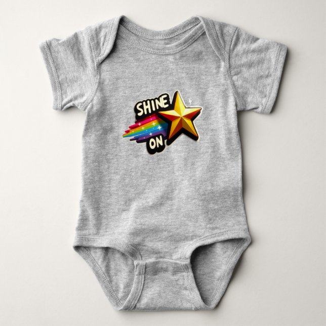 Colourful Rainbow with Star  Baby Bodysuit (Front)