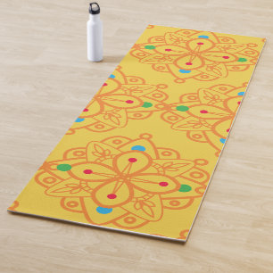 Colourful Rainbow Yoga mandala Pattern Yoga Mat
