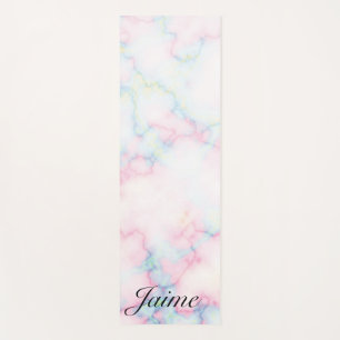 Colourful Rainbow Yoga Marble Pattern Yoga Mat