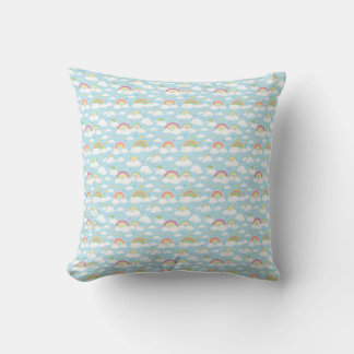 Colourful Rainbows and Clouds Cushion