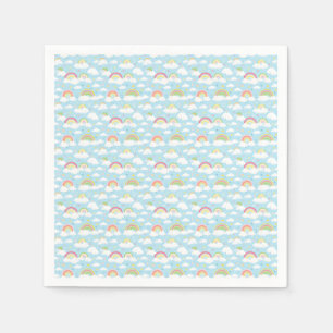 Colourful Rainbows and Clouds Napkin