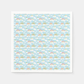 Colourful Rainbows and Clouds Napkin