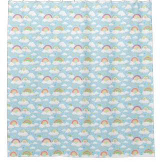 Colourful Rainbows and Clouds Shower Curtain