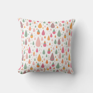 Colourful Raindrop Patterns Cushion