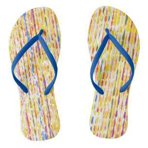 Colourful Raindrops Rainbow Stripes FlipFlops
