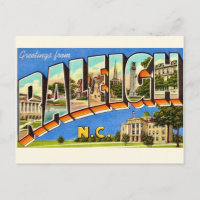 Colourful Raleigh NC Greetings  Postcard