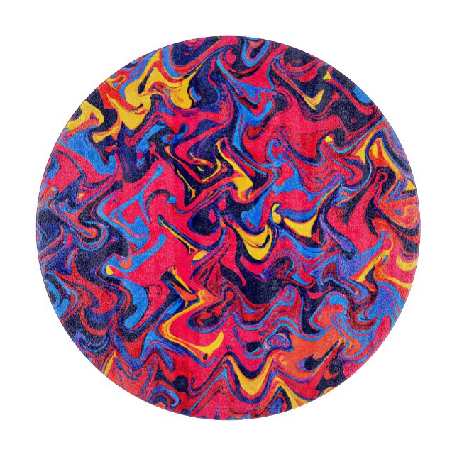 Colourful Random Waves Pattern Cutting Board (Front)