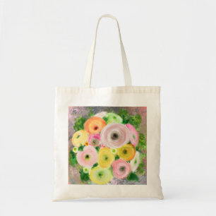 Colourful Ranunculus Bouquet Original Art Painting Tote Bag