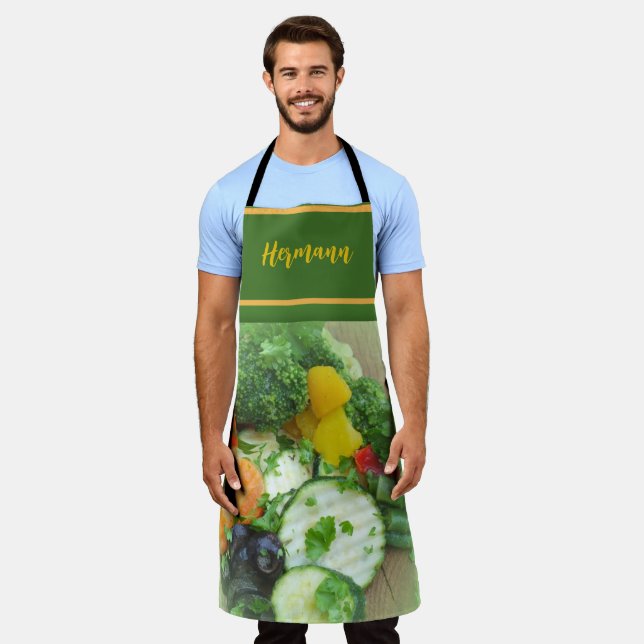 colourful raw vegetables  apron (Worn)