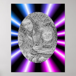 Colourful Rays Frame Add Your Photo  Poster