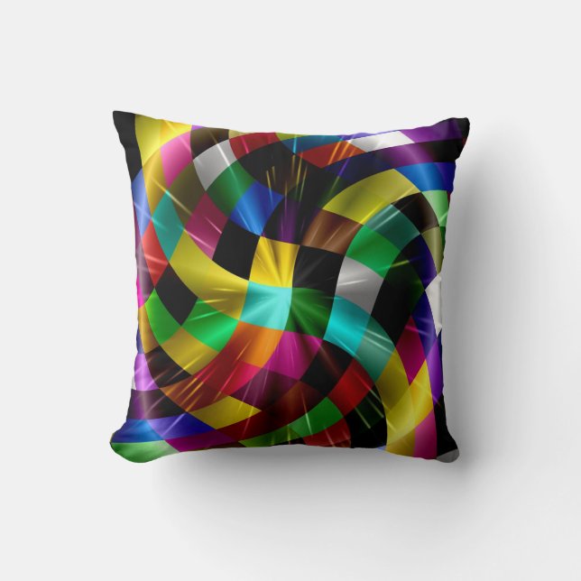 Colourful Rays Of Light Art Design Abstract Cushion (Front)