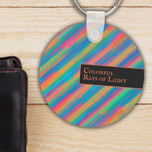 Colourful Rays of Light falling into darkness Key Ring