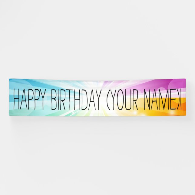 Colourful Rays Personalised Birthday Party Banner (Horizontal)