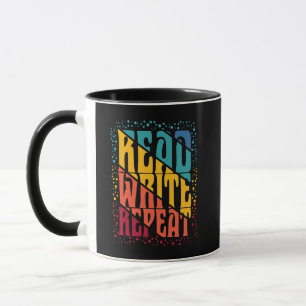 Colourful Read Write Repeat Mug
