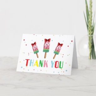 Colourful Ready To Pop Ice Cream Baby Shower Thank You Card