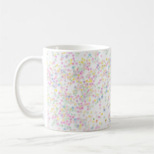 Colourful real confetti stars coffee mug