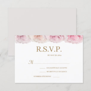 Colourful Real Roses Elegant Floral Wedding RSVP Invitation