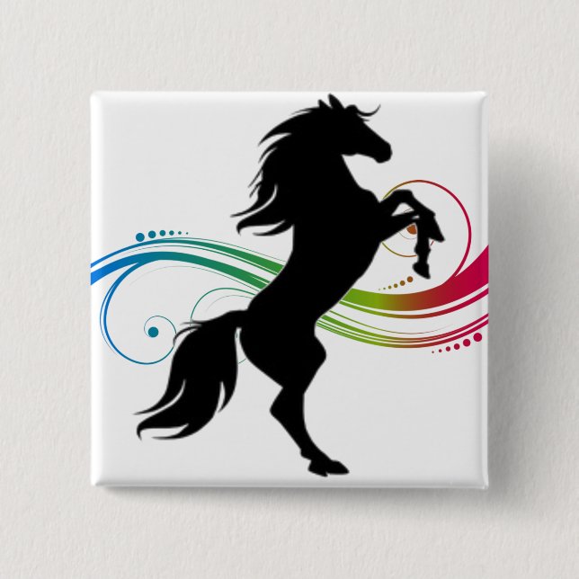 Colourful Rearing 15 Cm Square Badge (Front)