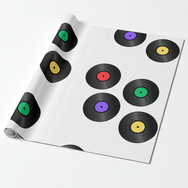 "Colourful Records" Wrapping Paper (Unrolled)