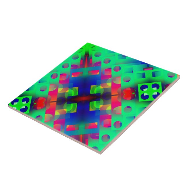 Colourful rectangle with hole, sunken in the centr tile (Side)