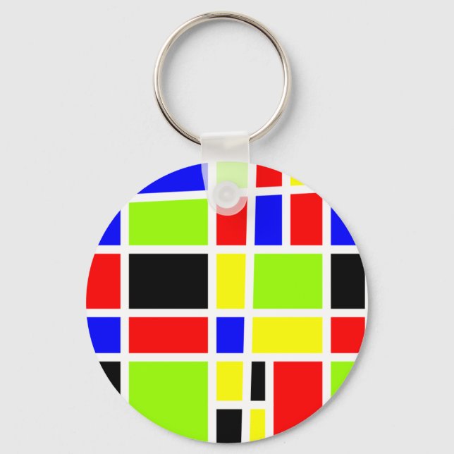 Colourful Rectangles Key Ring (Front)