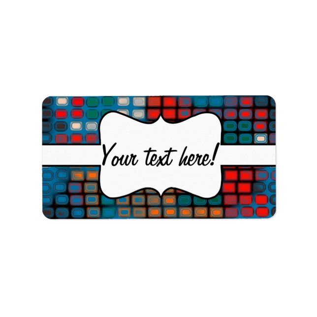 Colourful rectangles pattern label (Front)