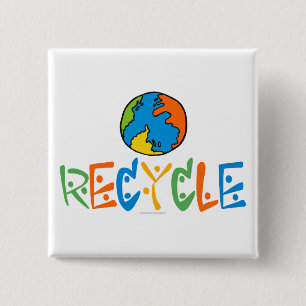 Colourful Recycle 15 Cm Square Badge