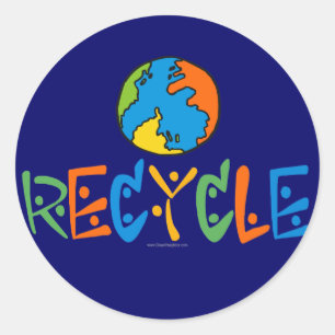 Colourful Recycling Classic Round Sticker