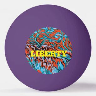 Colourful Red and Blue Magical Woodlands Ping Pong Ball