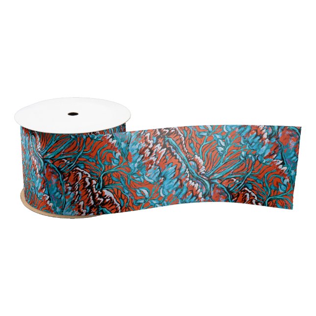 Colourful Red and Blue Magical Woodlands Satin Ribbon (Spool)