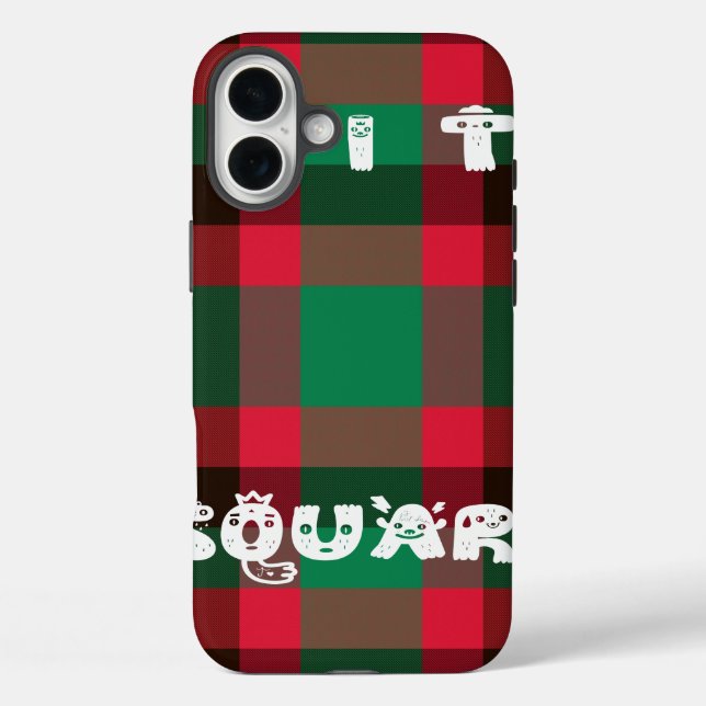 Colourful red and green tartan plaid design  Case-Mate iPhone case (Back)