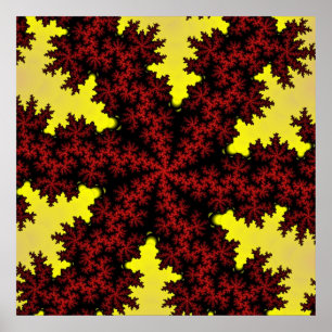 Colourful Red and Yellow Fractal Poster