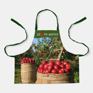 Colourful Red Apple Orchard Apron
