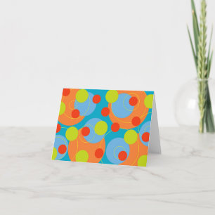 Colourful Red Blue Orange Lime Retro Fruity Dots Invitation