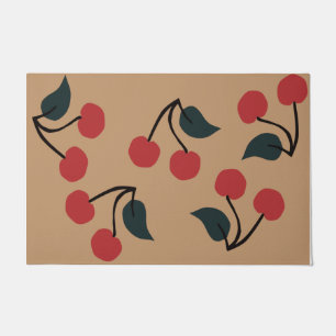 Colourful red cherry themed indoor mat, Fruit  Doormat