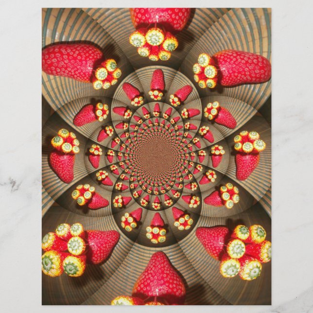 Colourful Red Delight: Strawberry Kaleidoscope Art (Front)