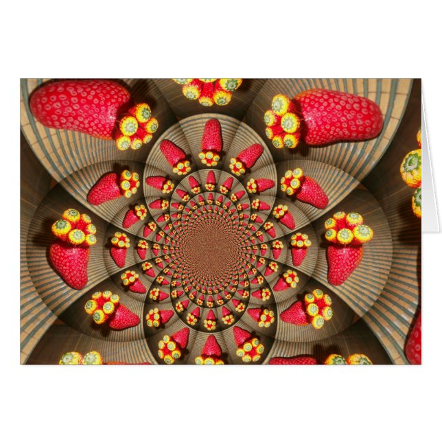 Colourful Red Delight: Strawberry Kaleidoscope Art (Front Horizontal)