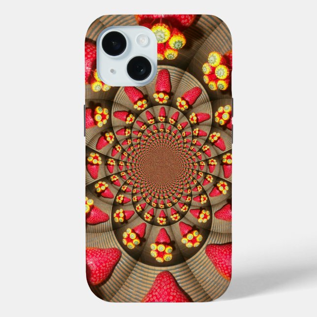 Colourful Red Delight: Strawberry Kaleidoscope Art Case-Mate iPhone Case (Back)