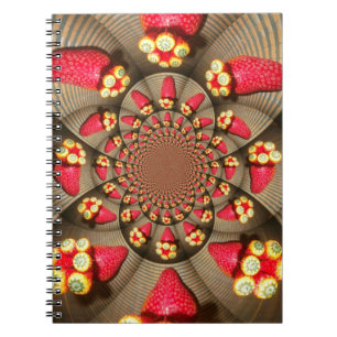 Colourful Red Delight: Strawberry Kaleidoscope Art Notebook